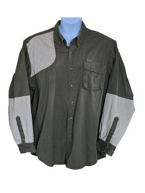 Button-Up Hunting Shirt Quilted Green & Gray Outdoors gorpcore granolagirl
